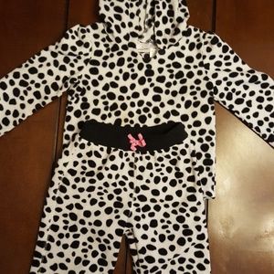 Black and white polka dot outfit